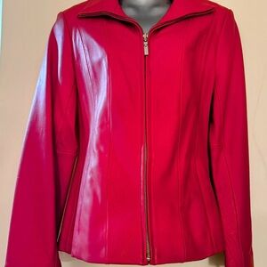 Avanti Women's Vibrant Red Leather Jacket